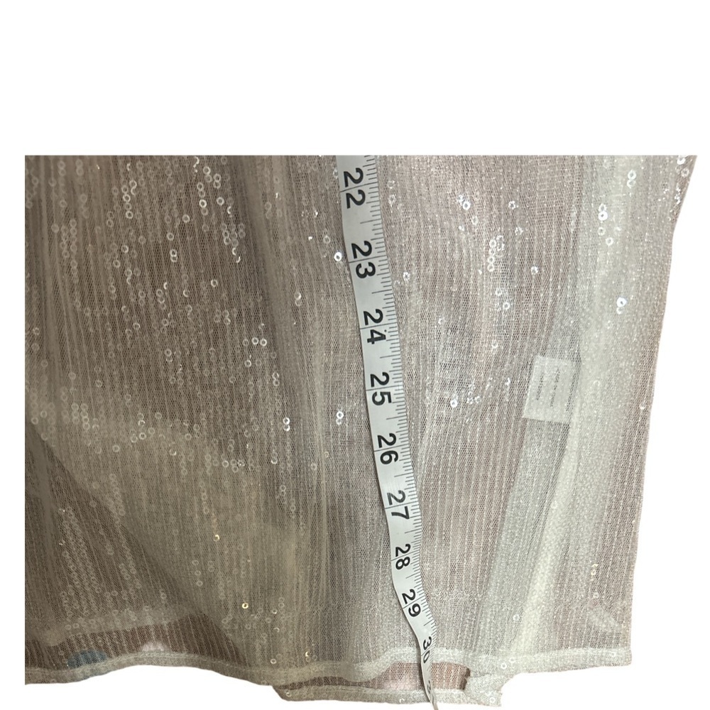Revolve | Superdown Sheer Sequin Mesh Mini Dress XS White Beach Coverup - Picture 7 of 7